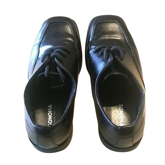 Sonoma Boys Black Leather Lace-Up Dress Shoes Size 2 - Picture 5 of 8